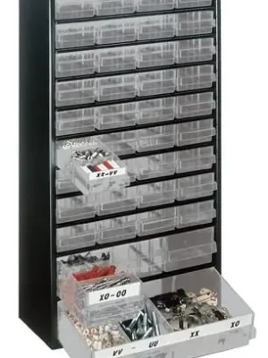 Saisonangebot raaco Kleinteilemagazin B 306 x T 150 x H 552 mm Stahlblech mit Gummifüßen - 137430