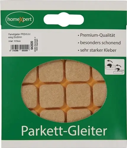 Jetzt Kaufen Parkettgleiter Premium 20 x 20mm Filz natur eck.selbstkl. - 542020