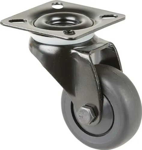 Zertifiziert Lenkrolle D.50mm Trgf.50kg m.Platte Kugell.Gum.schwarz BS ROLLEN