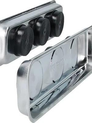 Versand Am Gleichen Tag BRILLIANT TOOLS Magnetisches Tablett / Schale-Set aus Edelstahl 65 x 226 mm 2tlg. - BT691155