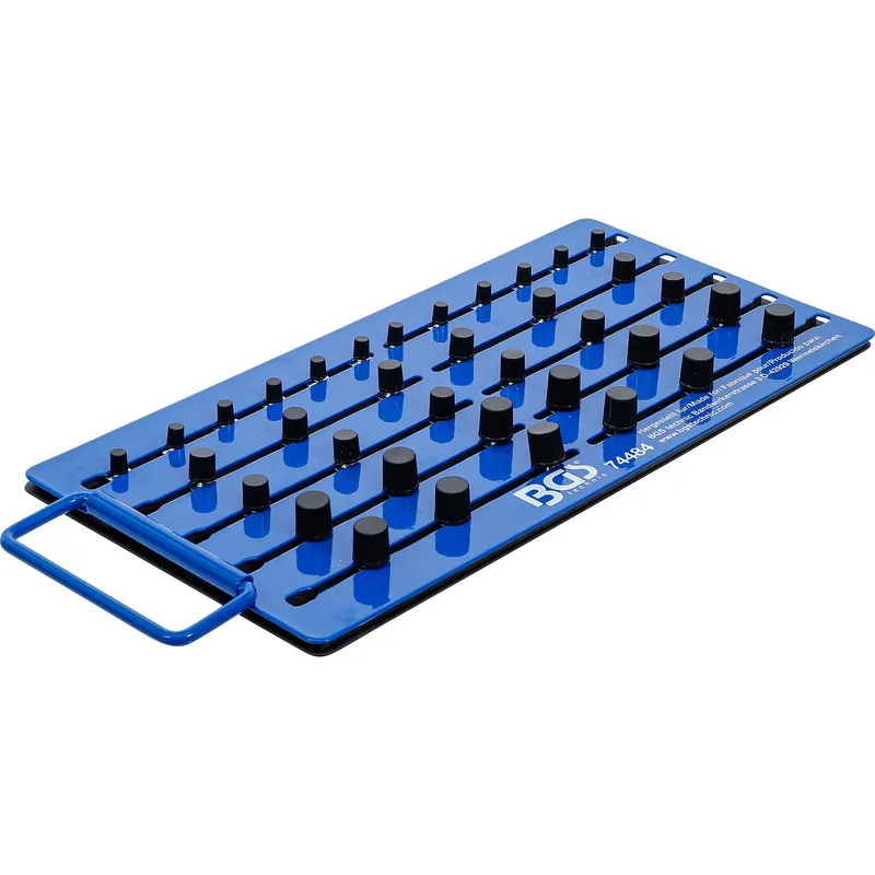 BGS Magnet-Stecktafel mit Außenvierkant für 36 Steckschlüssel-Einsätze Antrieb 6,3 mm (1/4") / 10 mm (3/8") / 12,5 mm (1/2") - 74484 Nur Heute