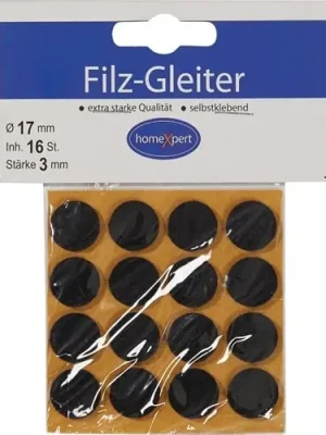 Billig Filzgleiter 17mm Filz braun selbstkl. - 521703