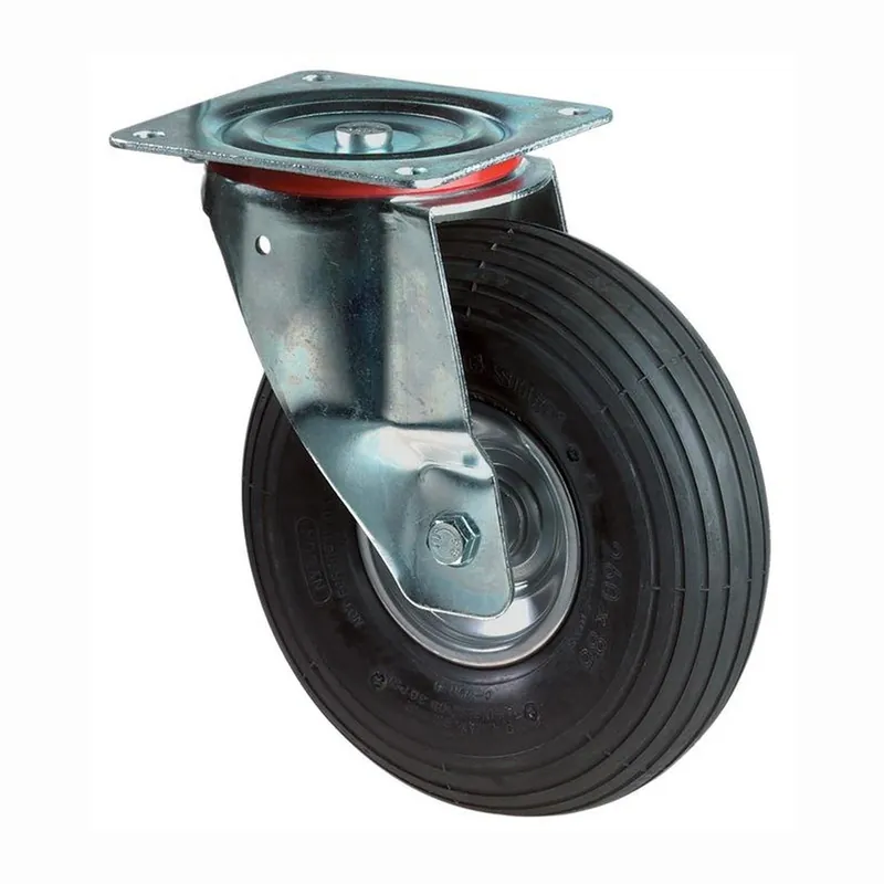 BS Rollen Lenkrolle mit Anschraubplatte Gummi Luftrad Rollenlager 260 mm 200 kg - L400.C90.260 Knallerangebot