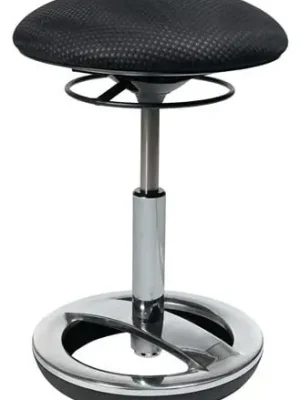 Versand Am Gleichen Tag Hocker m.Standfußring Polster schwarz Sitz-H.440-570mm TOPSTAR
