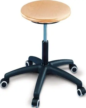 Garantierte Lieferung Drehhocker m.Rollen Buche natur Sitz-H.420-550mm