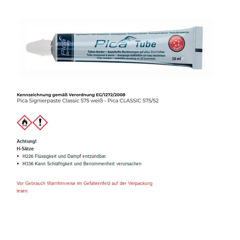 Wochenendangebot Pica Signierpaste Classic 575 weiß - Pica CLASSIC 575/52
