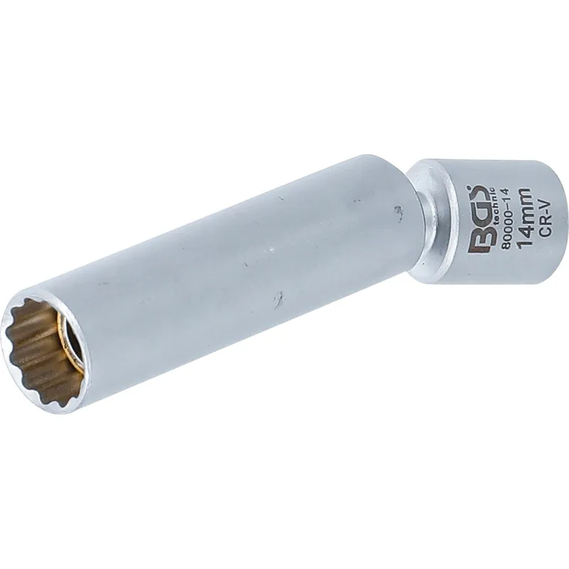 Markenprodukt BGS Glüh- und Zündkerzen-Gelenk-Einsatz Antrieb Innenvierkant 10 mm (3/8") SW 14 mm - 80000-14