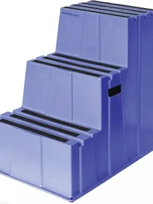 Günstig Schwerlasttritt Stufen 3 Plattform-H.730mm Ku.blau - 6800-5