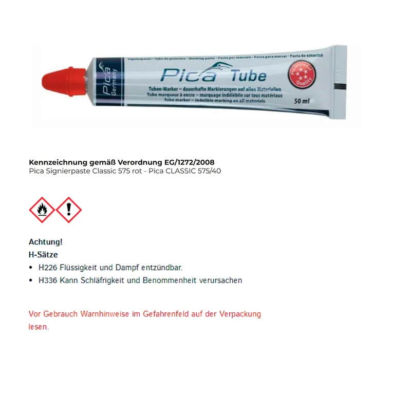 Pica Signierpaste Classic 575 rot - Pica CLASSIC 575/40 Preis Gesenkt