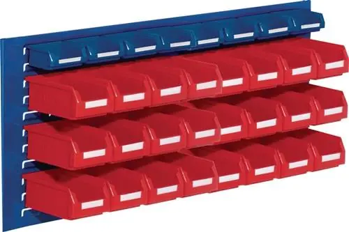 RasterPlan Sichtlagerkastenset H450xB1.000xT250mm STA/PE blau+rot 24xGr.7 rot/8xGr.8blau - 4225.51.1021 Begrenztes Angebot