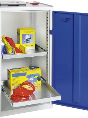 Letzte Chance Stumpf Werkzeug- und Materialschrank Serie 3000 lichtgrau / enzianblau + 2 Auszugsböden - 3001574