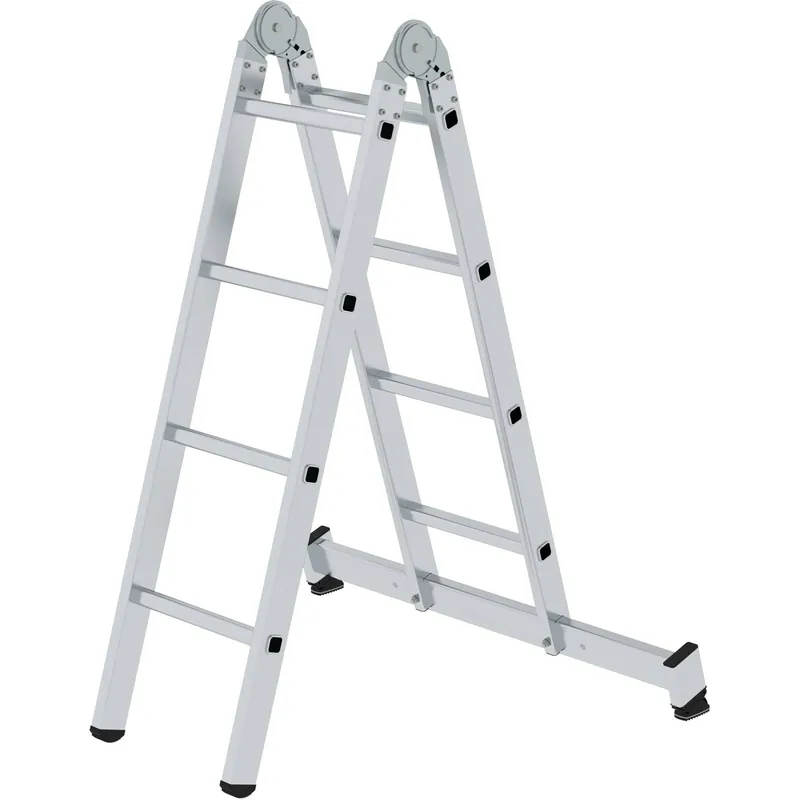 Versand Am Gleichen Tag Günzburger Steigtechnik Klappleiter 2tlg. mit nivello-Traverse 2 x 4 Sprossen - 032208