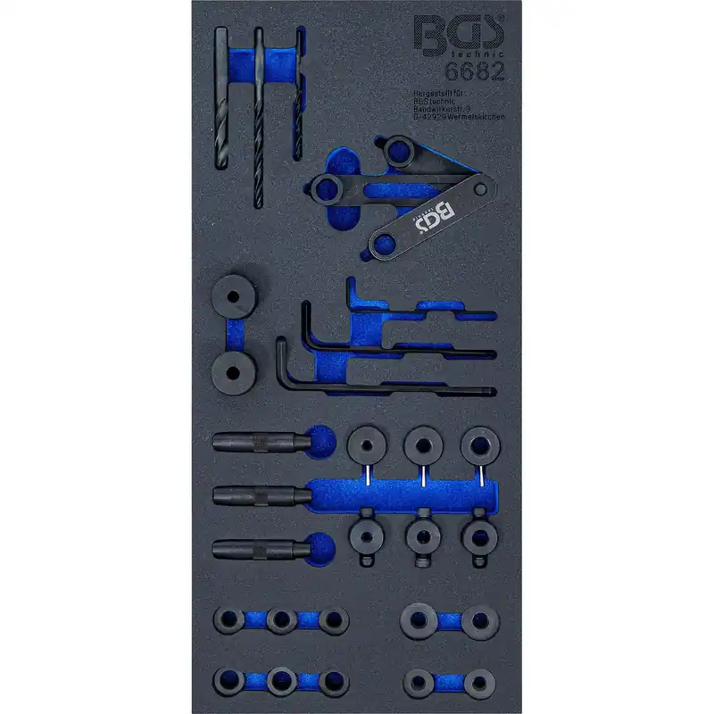 BGS Werkstattwageneinlage 1/3: Zylinderkopf-Bohrlehren-Werkzeug-Satz 28tlg. - 6682 Online Kaufen