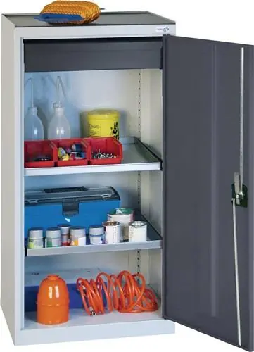 Werkzeug-/Beistellschrank H1000xB500xT500mm 1Schubl.,2Bd.lichtgrau/anthrazitgrau Preis Gesenkt