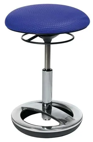 Solange Der Vorrat Reicht Hocker m.Standfußring Polster blau Sitz-H.440-570mm TOPSTAR