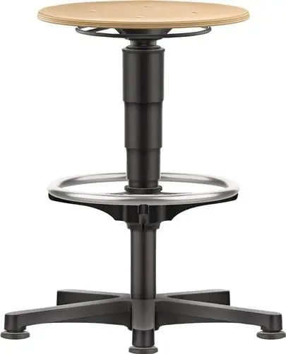 Top-Preis Drehhocker Bodengleiter u.Fußring Buche natur Sitz-H.560-830mm HO BIMOS