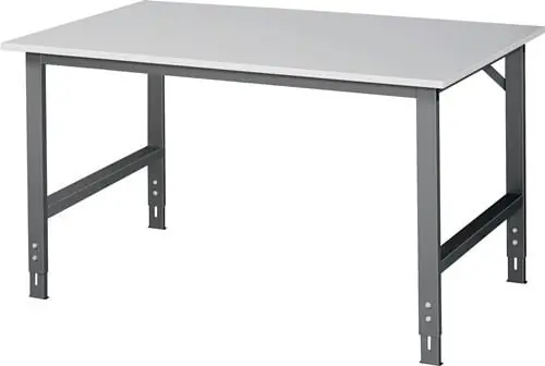 Sonderaktion Werktisch Tom B1500xT1000xH760-1080mm Arbeitsplatte Melamin Gestell anthrazitgra