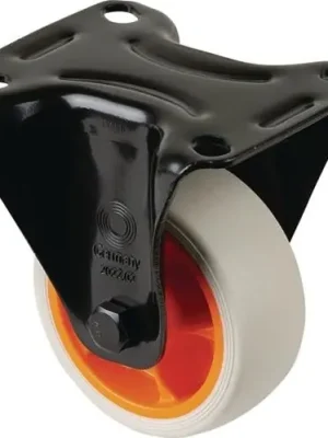 Bockrolle D.80mm Trgf.100kg Gum.Platte L104xB80mm Farbe Rl.hellgrau BS ROLLEN Preis Gesenkt