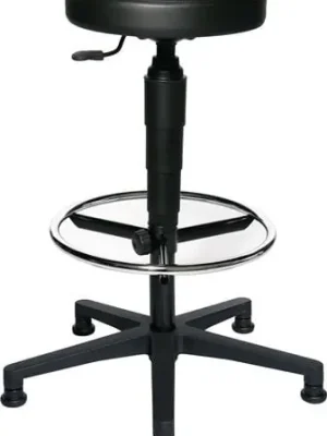 Nur Heute Drehhocker m.Gleiter Kunstlederpolster schwarz Sitz-H.580-840mm TOPSTAR