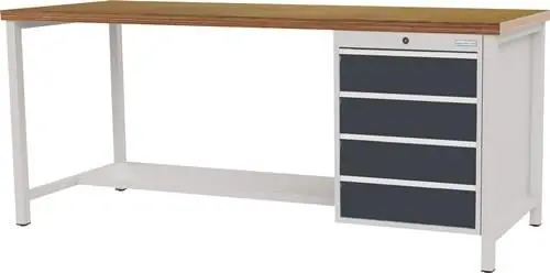 Versand Am Gleichen Tag Werkbank grau lichtgrau B1500xH859xT750mm lichtgrau grau 4 Schubl.BEDRUNKA+HIRTH