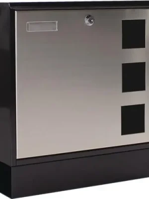 Briefkasten Design H.380mm B.370mm T.120mm schwarz STA DIN C4 ROTTNER Echt