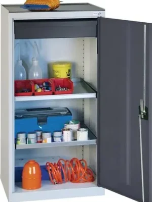 Werkzeug-/Beistellschrank H1000xB500xT500mm 1Schubl.,2Bd.lichtgrau/enzianblau Zertifiziert