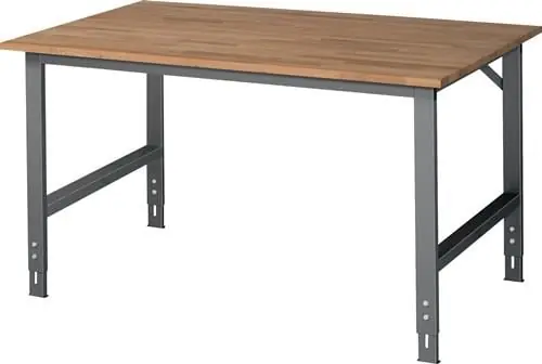 Meistverkauft Werktisch Tom B1500xT1000xH760-1080mm Arbeitsplatte Buche Gestell anthrazitgrau