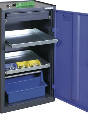 Werkzeug-/Beistellschrank H1000xB500xT500mm 1Schubl.,2Bd.anthrazit/blau TECWERK Kostenfreie Lieferung