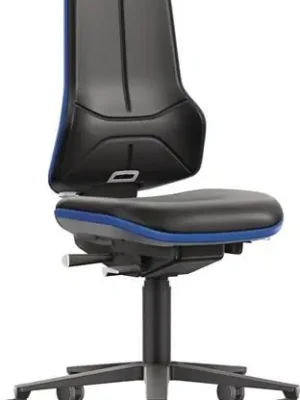 Preisreduziert Arbeitsdrehstuhl Rl.Kunstlederpolster schwarz blau 470-640mm BIMOS