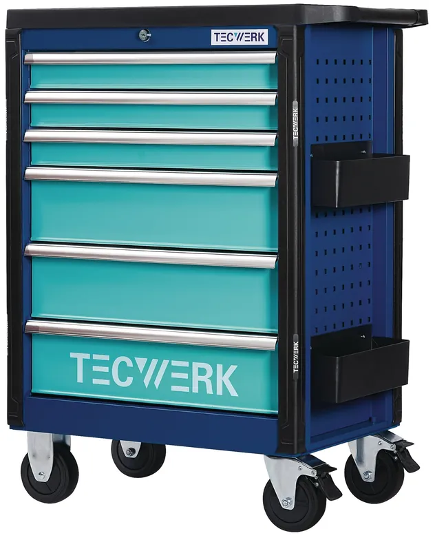 Geprüft Werkzeugwagen PLUS 2.0 B760xT465xH1030mm 500kg 6Schubl.unbest.Stahlbl.TECWERK