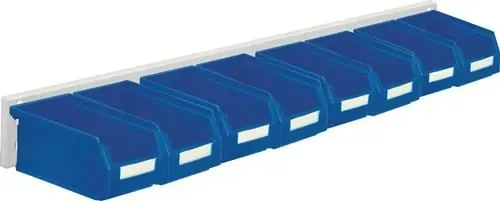 RasterPlan Sichtlagerkastenset H100xB920xT180mm Stahlblech/Polyethylen Ku.blau 8xGr.7 - 4202.51.5213 Neuheit