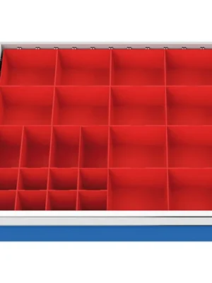 Super-Preis Bedrunka+Hirth Schubladeneinteilung R 24-24 mit Kleinteilekästen für Front 100 mm BxT 600 x 600 mm  - 134A