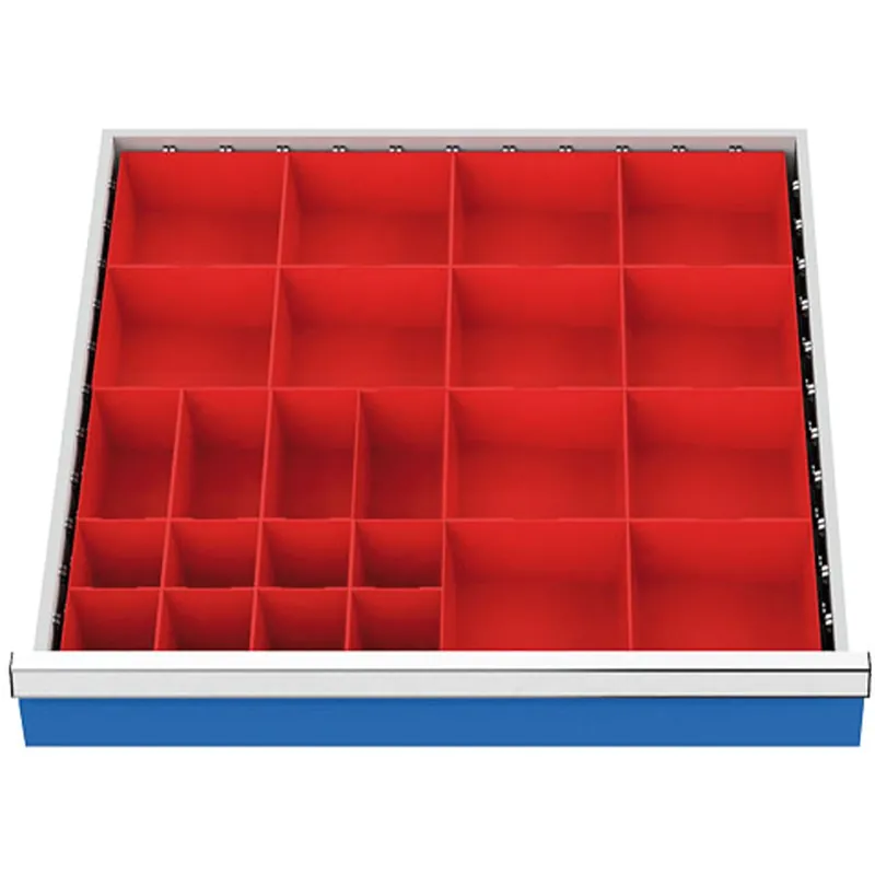 Super-Preis Bedrunka+Hirth Schubladeneinteilung R 24-24 mit Kleinteilekästen für Front 100 mm BxT 600 x 600 mm - 134A