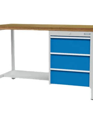Bedrunka+Hirth Kastenwerkbank Breite 2.000 mm R 18-24 3x Schublade 1x Stahlfachboden halbe Tiefe BxTxH 2.000x750x859 mm - 03.19.14VA Expressversand