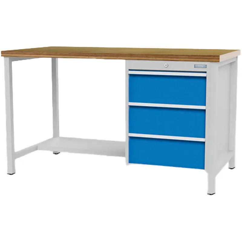 Bedrunka+Hirth Kastenwerkbank Breite 2.000 mm R 18-24 3x Schublade 1x Stahlfachboden halbe Tiefe BxTxH 2.000x750x859 mm - 03.19.14VA Expressversand
