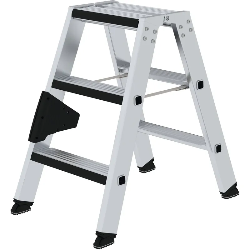 Markenprodukt Günzburger Steigtechnik Stufen-Stehleiter beidseitig begehbar mit clip-step relax 2 x 3 Stufen - 042206