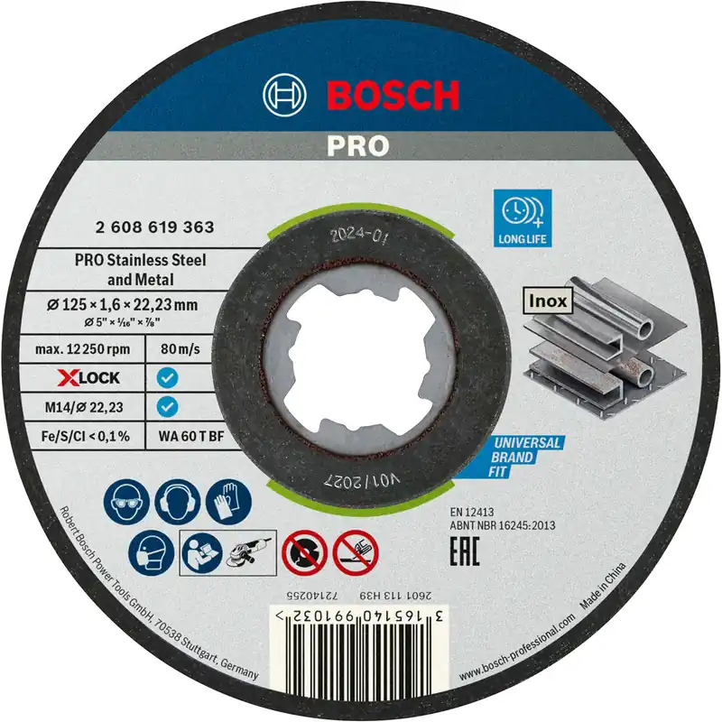 Sonderaktion Bosch PRO Stainless Steel and Metal X-Lock Trennscheibe 125 x 1,6 x 22,23 mm - 2608619364