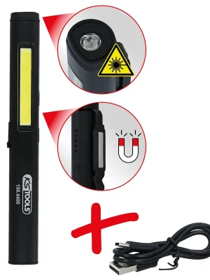 Garantierte Lieferung KS TOOLS LED COB Stripe Inspektionslampe 350 Lumen mit UV-Spot LED und Laserpointer - 150.4400