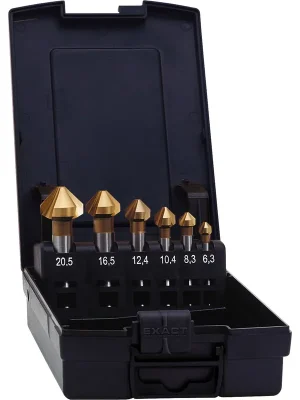 Preis Gesenkt EXACT Kegelsenker-Set Ø 6,3-20,5mm, HSS-TIN, 90°, 6-tlg., DIN335