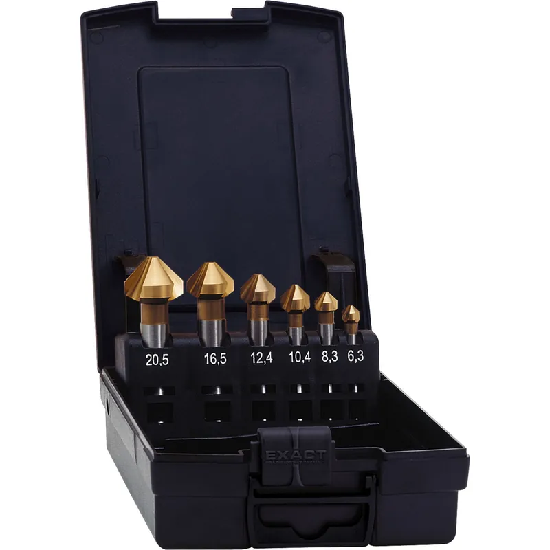 Preis Gesenkt EXACT Kegelsenker-Set Ø 6,3-20,5mm, HSS-TIN, 90°, 6-tlg., DIN335