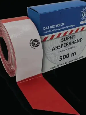 Top-Seller KELMAPLAST Absperrband 500 m x 80 mm rot/weiß geblockt recycelt - 2500000800500159901000051.