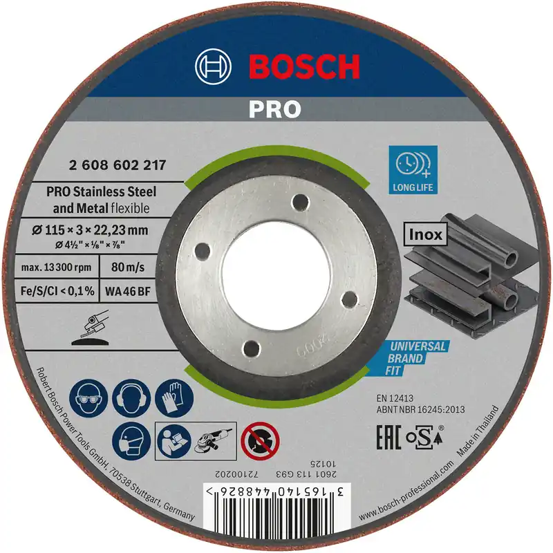 Bosch PRO Semi-Flexible Schleifscheibe 115 x 3 x 22,23 mm - 2608602217 Versand Am Gleichen Tag