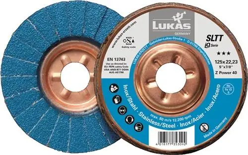 LUKAS Fächerscheibe SLTT Z Power Ø 125 mm Körnung 40 flach - A27201250400045A Saisonangebot