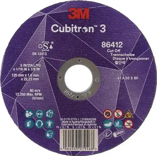 Trennscheibe Cubitron™ 3 D125x1,6mm ger.3M™ Cubitron™ 3 Bohr.22,23mm 3M Sofort Bestellen