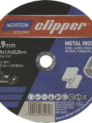 Highlight Trennscheibe D230x1,9mm Typ 41 Metall-Inox Bohr.22,23mm NORTON CLIPPER