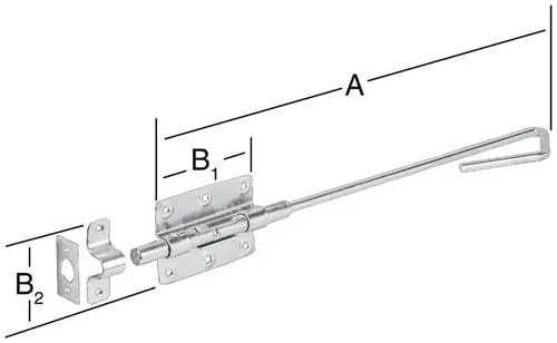 Neue Ware VORMANN Bolzen-Stangenriegel STA blau verz.L.400mm B.100mm Bolzen-Ø 16mm - 000111400Z