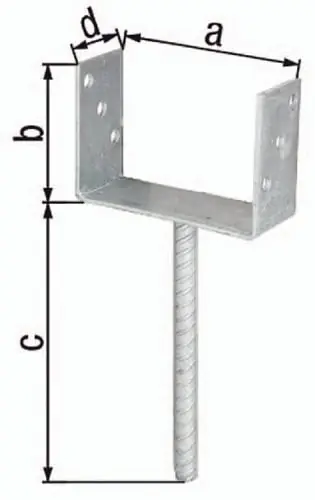 GAH Alberts U-Pfostenträger ETA-10/0210 81x100x200x60mm TZN m.Betonanker a.Riffelstahl - 214258 Begrenztes Angebot