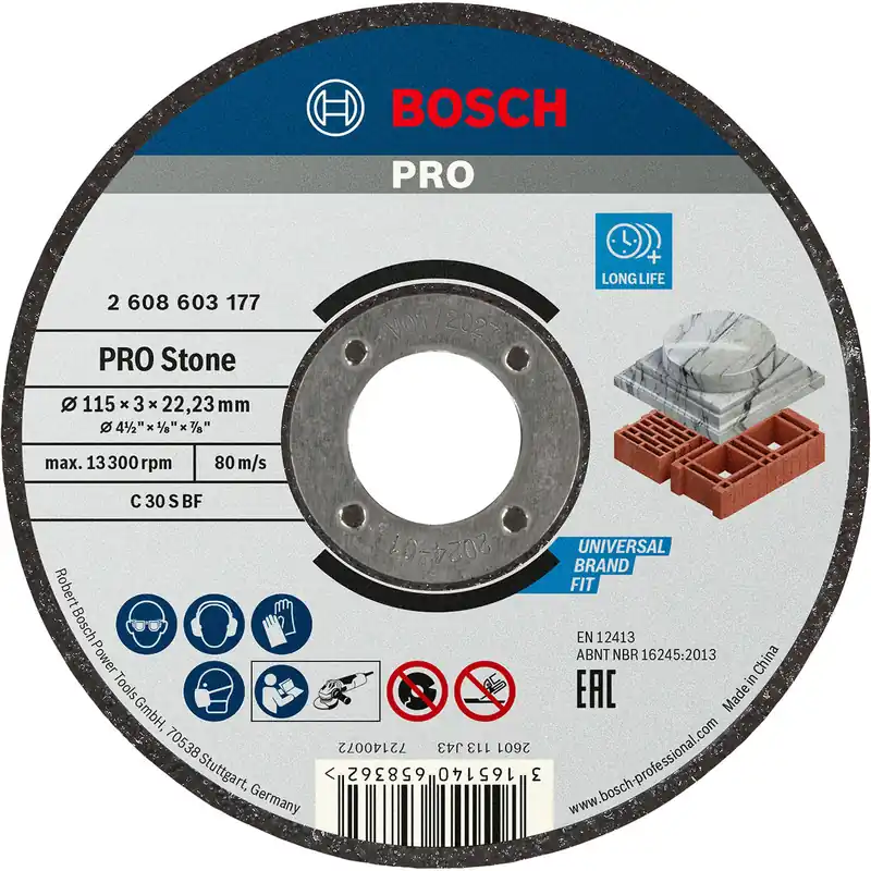 Bosch PRO Stone Trennscheibe 115 x 3 x 22,23 mm - 2608603177 Kostenloser Versand