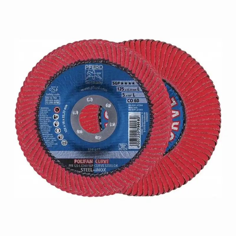 PFERD Fächerscheibe POLIFAN CO SGP CURVE STEELOX Ø 125 mm Körnung 60 konisch M - 67689056 Sale