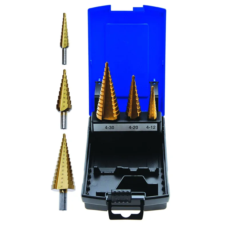 BGS 3tlg. Stufenbohrer-Satz titannitriert 4-30 mm - 1624 Highlight